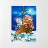 Noel Baba Gemide Kartpostal - Yılbaşı Hediyeleri - Kartpostal Serisi n003 Küçük 