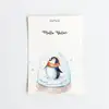 Kar küreli penguen mutlu yıllar motto kartı / kartpostal Küçük 