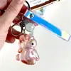 Unicorn Anahtarlık - Krem Hologram Akrilik Bubble Küçük 