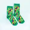 Çorap N107 - Yeşil Papağan Tropikal Çorap Küçük 