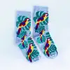 Çorap N109 - Gri Papağan Tropikal Çorap Küçük 