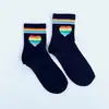 Çorap N134 - Rengarenk renkli kalp Siyah Çorap Küçük 
