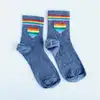 Çorap N136 - Rengarenk renkli kalp Gri Çorap Küçük 