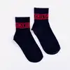 Çorap N142 - GIRLS Kırmızı şeritli Siyah Soket Çorap Küçük 