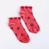 Çorap N237 - Çilekli Kırmızı Bilek Çorap Küçük 