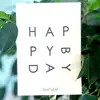 Beyaz Mermer Happy Birthday Motto Kartı Kartpostal Küçük 