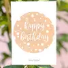Gold Happy Birthday Doğum Günü Motto Kartı Kartpostal Küçük 