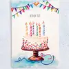 Suluboya Rengarenk Doğum Günü motto kartı Kartpostal Küçük 