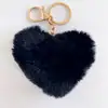 Anahtarlık -  Siyah Peluş Kalp Anahtarlık Küçük 