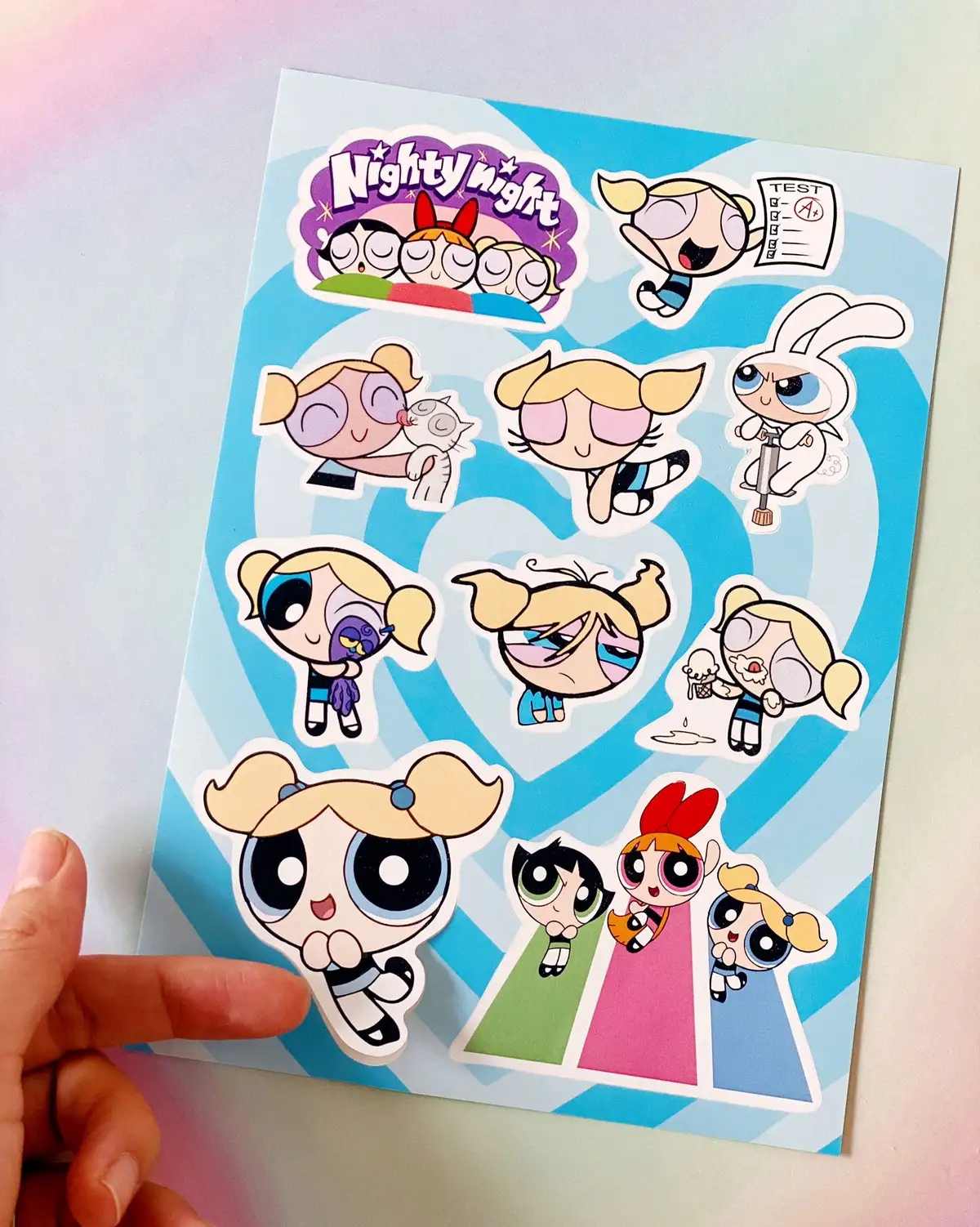 Powerpuff Girls Bubbles Mavi Sticker Seti