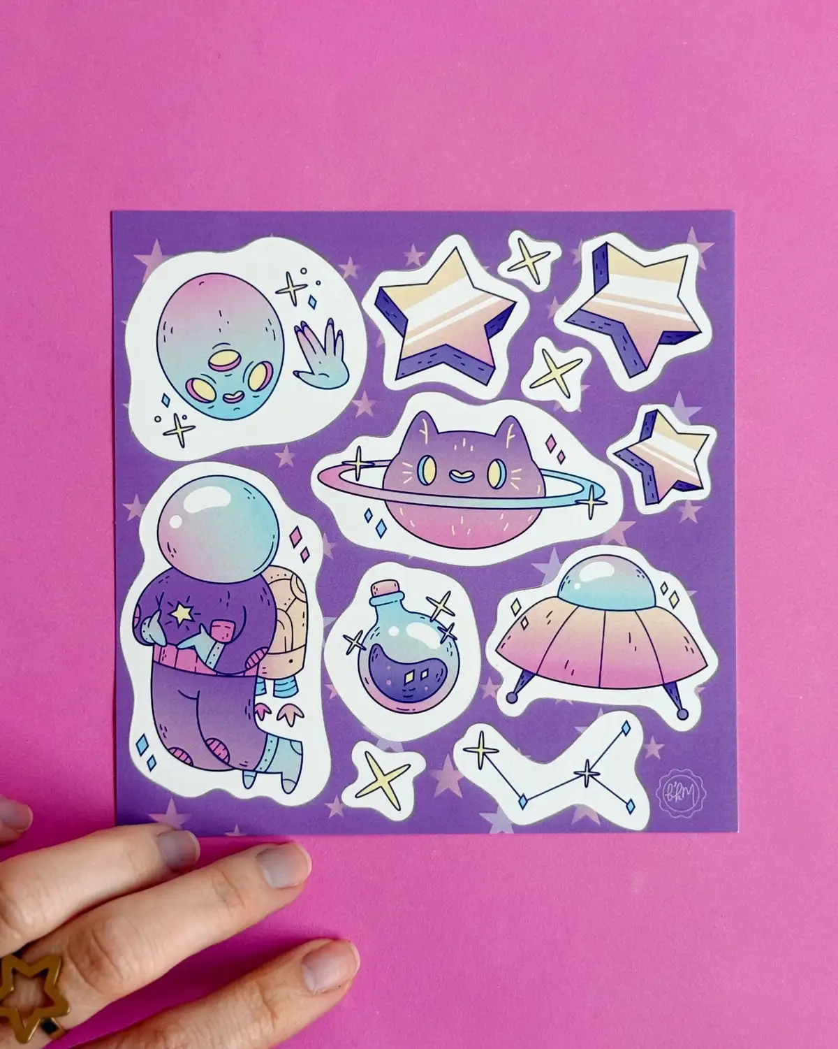 Lila Uzay Çocuk Sticker Seti - Bikutumutluluk