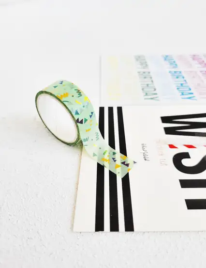 Desenli Kağıt Bant - Doğum Günü Konfeti Dekoratif Bant