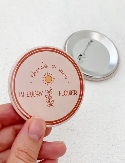 Ayçiçeği Boho Buton Rozet