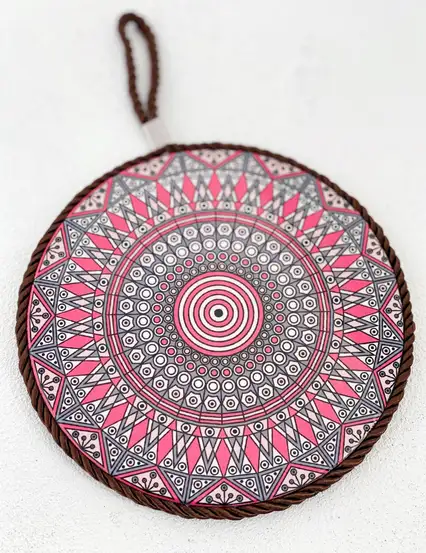 Pembe Etnik Mandala Desenli Seramik Nihale