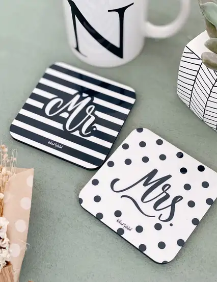 Mr & Mrs 2'li Bardak Altlığı