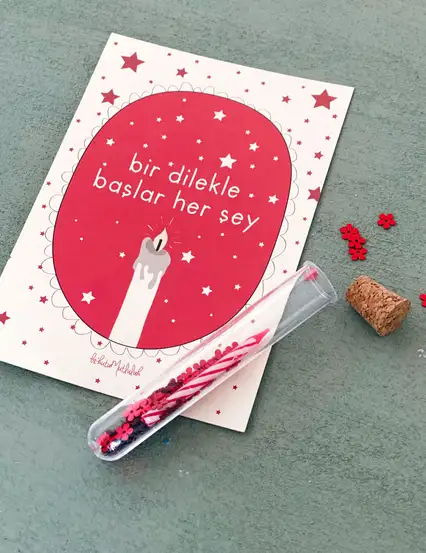 Bi Dilekle Başlar Her Şey Mumlu Dilek Şişesi