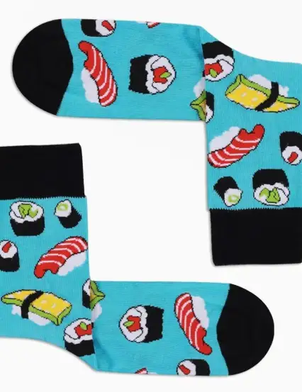 Çorap N65 - ColorCool Mavi Sushi Erkek Çorap
