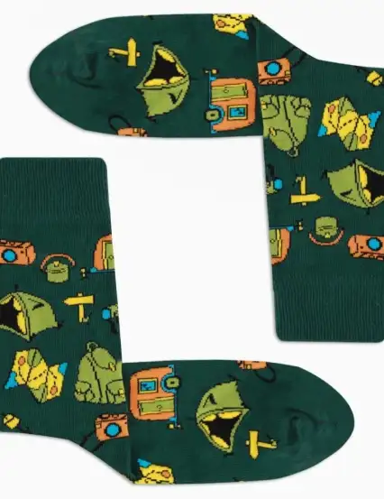 Çorap N53 - ColorCool Camping Yeşil Erkek Çorap