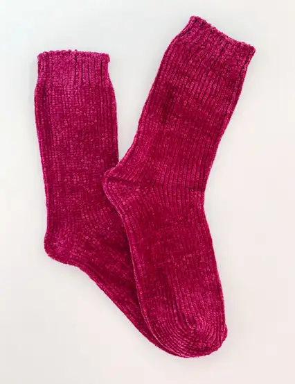 Çorap N031 - Bolero Bordo Kadife Dokulu Kadın Kışlık Çorap