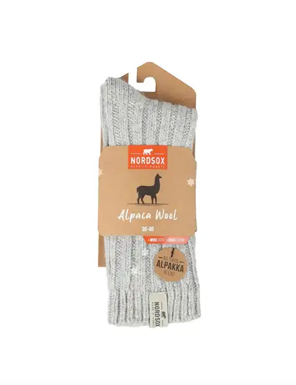 Çorap N465 - Bolero Gri Yün Yılbaşı Hediyesi Çorap