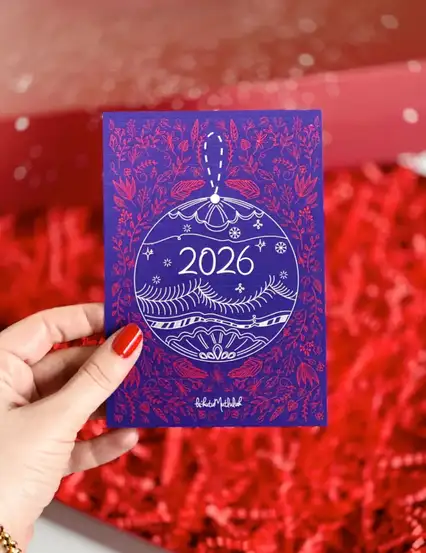 2026 Yılbaşı Hediye Not Kartı Ön Arka Yeni Yıl Dilekleri Baskılı Kartpostal Motto Kartı