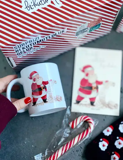 Sana Bir Kutu Mutluluk Hazırladım Noel Baba Yılbaşı Hediye Kutusu Seti