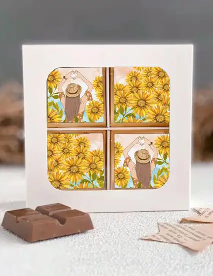 Ayçiçeği Madlen Melodi Çikolata Hediye Kutusu (16'lı)