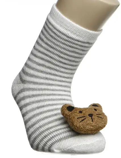 HelloBaby Çorap - Oyuncaklı Havlu Bebek Çorabı Sevimli Ayıcık
