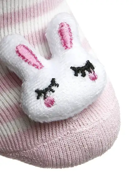 HelloBaby Çorap - Oyuncaklı Havlu Bebek Çorabı Pembe Tavşan