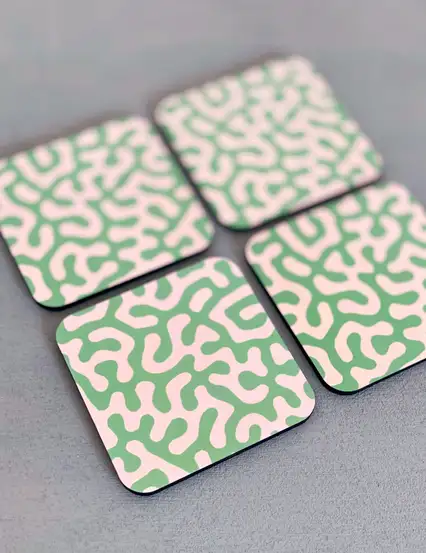 Yeşil Pattern Bardak Altlığı
