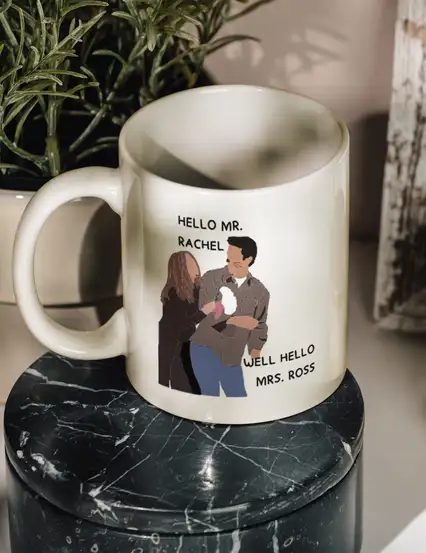 Friends Ross Ve Rachel Vegas Evlilik Hediye Kupa Bardak
