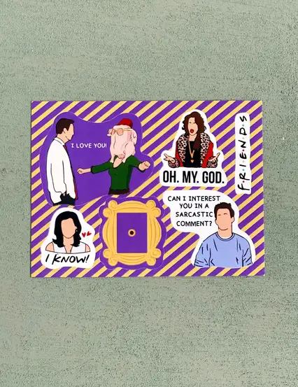Friends Temalı Sticker Pack Monica Ve Chandler Sticker Seti