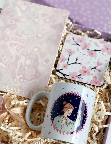 İçimden Geldi Yıldızın Parlasın Sakura Pembe Hediye Kutusu Seti