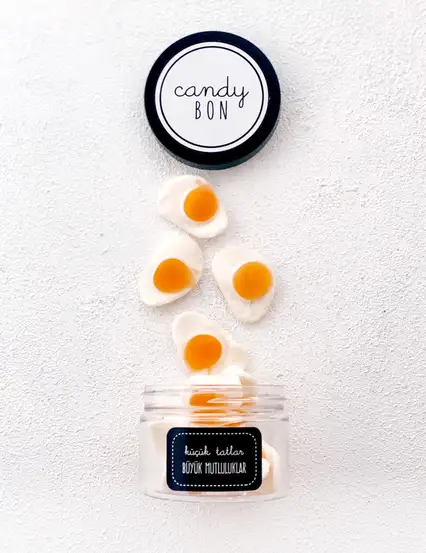 Candybon El Yapımı Sunny Side Up Yumurta Yumuşak Şeker Omlet Jelibon