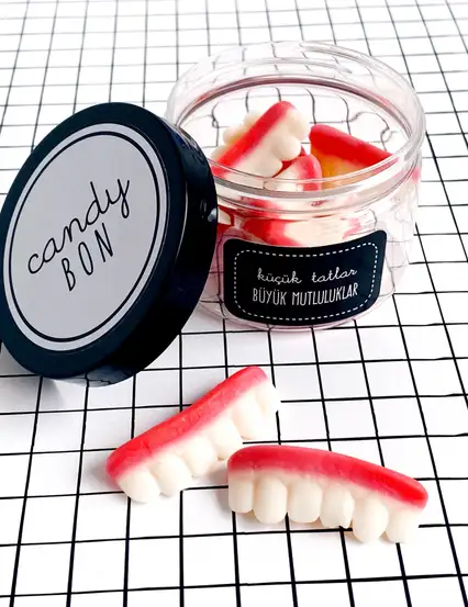 Candybon El Yapımı Diş Hekimine Hediye Vampir Diş Yumuşak Şeker Jelibon