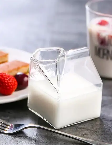 Süt Kutu Tasarımlı Su Kahve Kahve Sunum Bardağı 350 ml