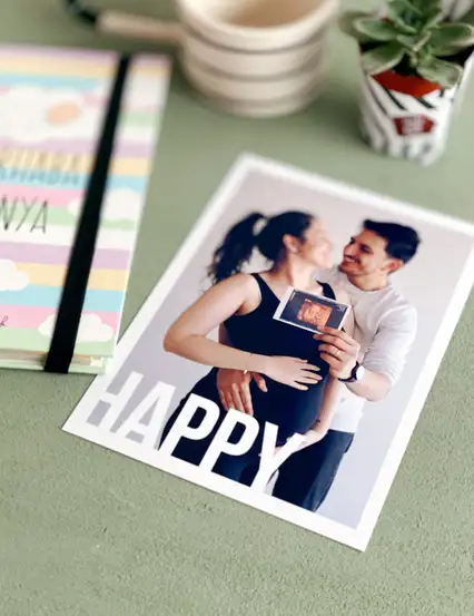 Happy Mutlu Mesajlı Hediye Kişiye Özel Fotoğraf Baskısı 13 x 18 cm