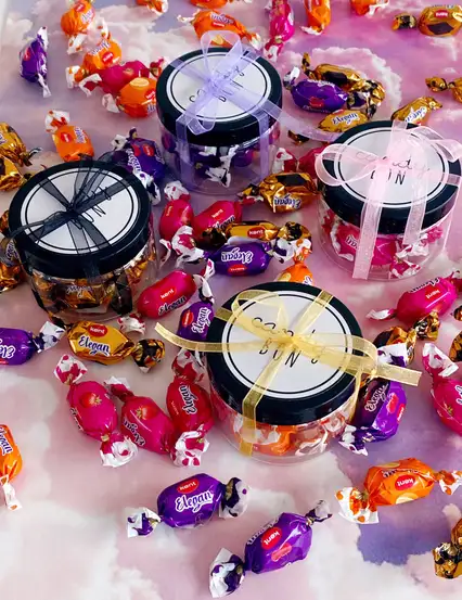 Candybon Kent Elegan Mor Vişneli Bayram Şekeri