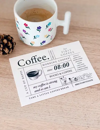Coffee Kahve Sever Motto Kartı