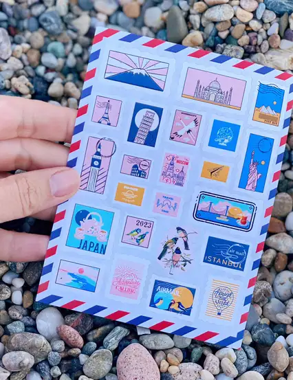Seyahat Sever Scrapbook Pul Sticker Pack