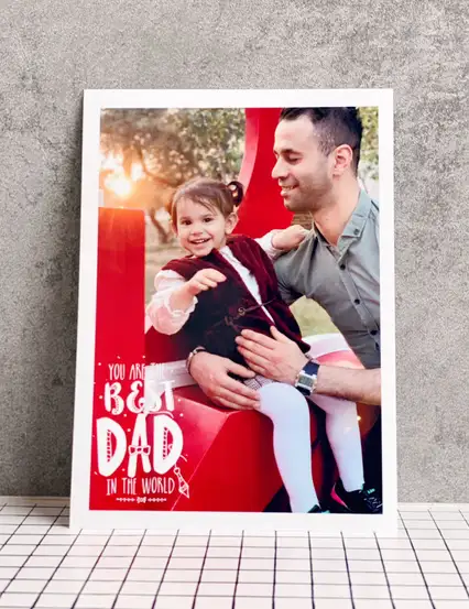 Dünyanın En İyi Babası Sensin Mesajlı Hediye Kişiye Özel Babalar Günü Fotoğraf Baskısı 13 x 18 cm