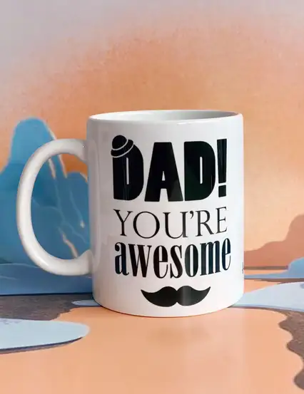 Dad You Are Awesome Mesajlı Babalar Günü Hediye Kupa Bardak