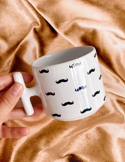 Bıyık Pattern Erkek Hediye Kupa Fincan