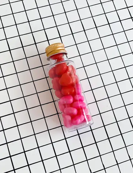 Candybon Kırmızı Pembe Kalp Şekerleme Sevgi Dolu Kavanoz