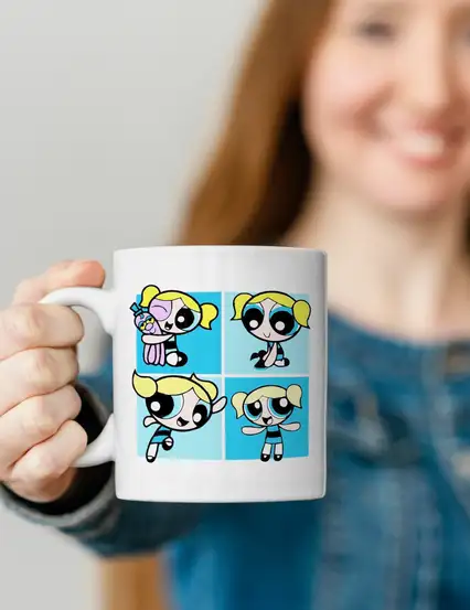 Powerpuff Girls Bubbles Mavi Enerjisi Hediye Kupa Bardak