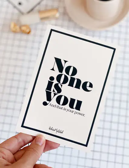No One Is You Motto Kartı Kartpostal