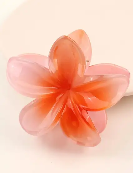 Yavru Ağzı Lotus Çiçeği Parlak Akrilik Mandal Kıskaçlı Toka