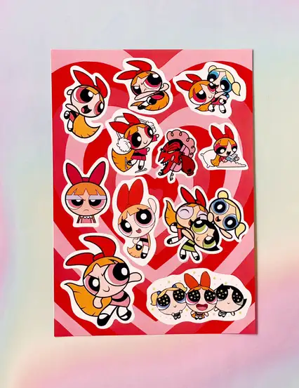 Powerpuff Girls Blossom Pembe Sticker Seti
