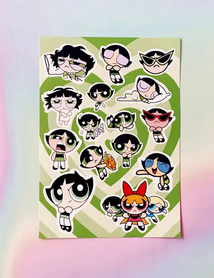 Powerpuff Girls Best Friends Forever Rengarenk Sticker Seti 3'lü