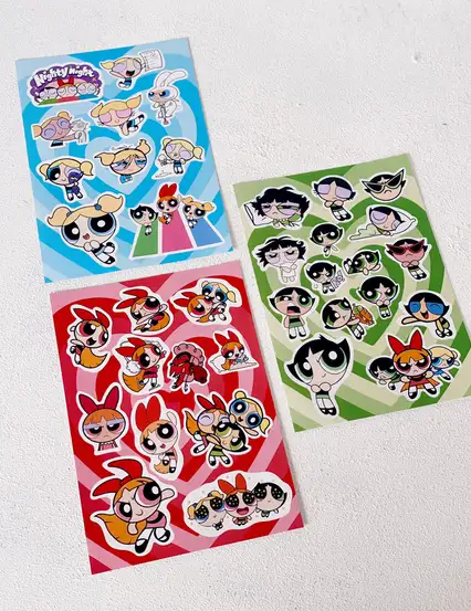 Powerpuff Girls Best Friends Forever Rengarenk Sticker Seti 3'lü